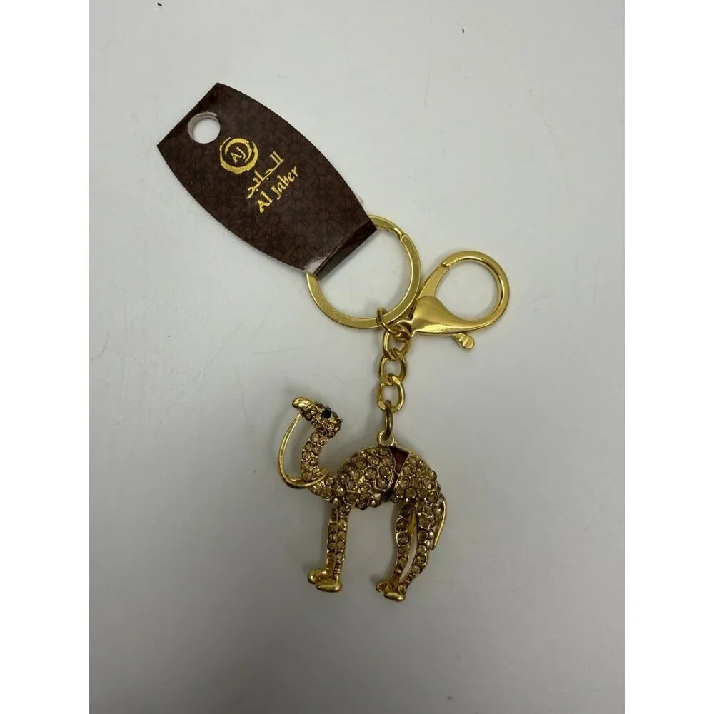 Camel Rhinestone Gold Tone Keychain Key Ring Collectable - Picture 4 of 5